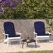 Flash Furniture White Adirondack Chairs with Blue Cushions, 2PK 2-JJ-C14501-CSNBL-WH-GG - alternate 1